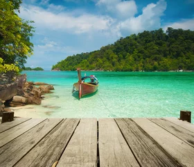 Peel and stick wall murals Coast Exotic beach travel destination. Paradise island in Thailand. Th