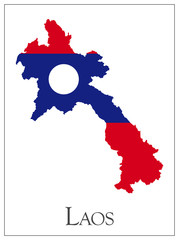 Laos flag map