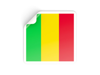 Fototapeta premium Square sticker with flag of mali