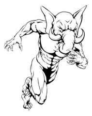 Elephant sports mascot running