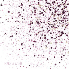 'Make a Wish!' card. Simple postcard with Scattered tiny stars.