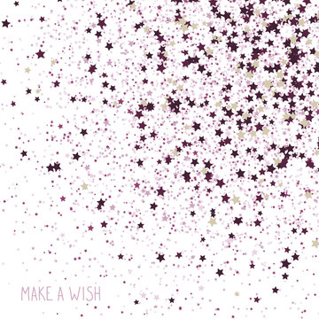 'Make a Wish!' card. Simple postcard with Scattered tiny stars.