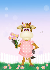 cow with flowers