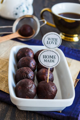 sweet chocolates truffles, hand made, dessert