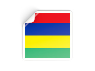 Square sticker with flag of mauritius