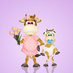 Obraz premium mother cow