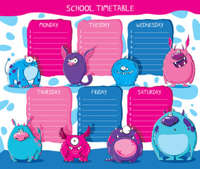 School timetable monsters