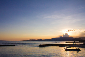 Fototapeta na wymiar Beautiful sunset in Candidasa, Bali