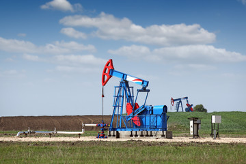 two pump jack oil industry