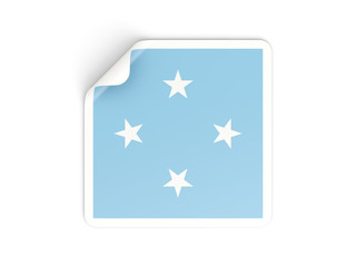 Square sticker with flag of micronesia