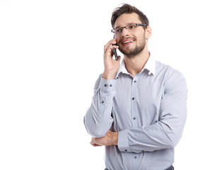 Young man talking on mobilephone.