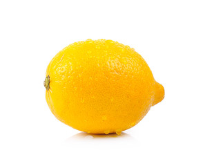 Fresh lemon with drop water on white background