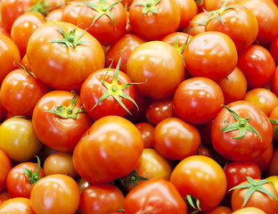 Tomatoes in a market