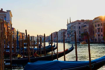 Fotobehang Gondola boats in Venice, Italy © Nadiyka