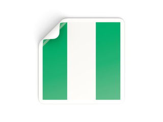 Square sticker with flag of nigeria