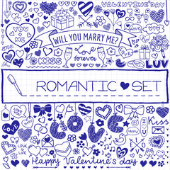Romantic set of doodles