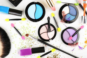 Different cosmetics close up