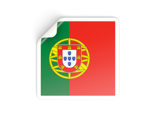 Square sticker with flag of portugal