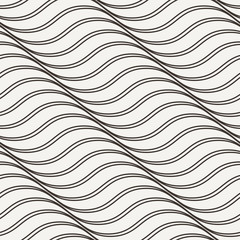 Vector seamless pattern of wavy lines