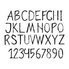 Vector Latin grunge alphabet painted