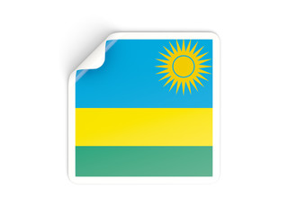 Square sticker with flag of rwanda