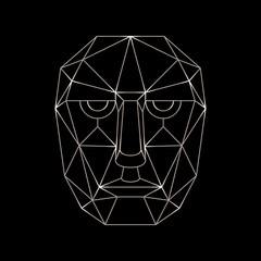 Vector human face of the lines in a simplified style