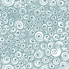 Vector seamless pattern of chaotic curls