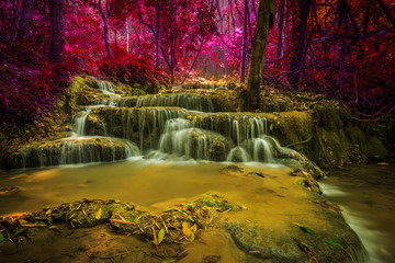 Fototapeta na wymiar wonderful waterfall in thailand, Pugang waterfall chiangrai