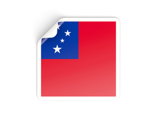 Obraz premium Square sticker with flag of samoa