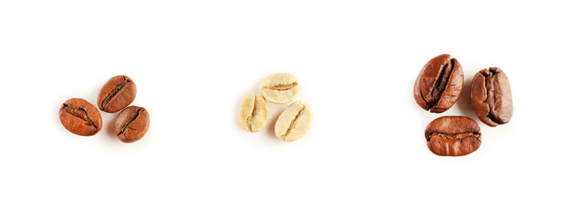 Coffee beans isolated on white