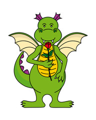 dragon with a rose.