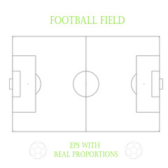vector image of the size of a football field in real proportions