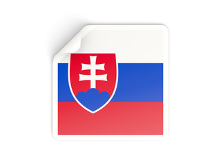 Fototapeta premium Square sticker with flag of slovakia