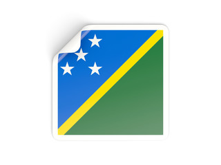 Square sticker with flag of solomon islands