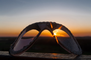 Eye mask in the sunset