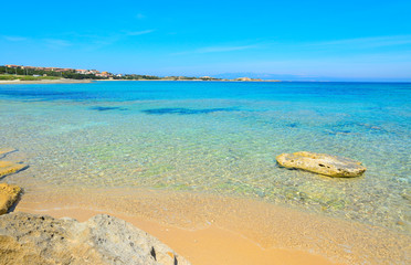 yellow rocks and turquoise water