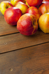 Fresh apples on the picnic table
