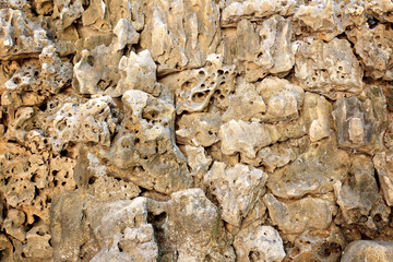 wall porous rock for background