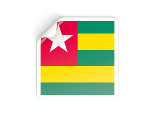 Square sticker with flag of togo