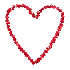 garnet grains heart isolated