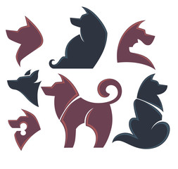 my favorite pet, vector collection of dogs symbols