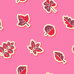 Seamless background with different leaves for your design