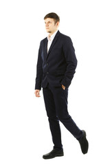 Elegant man in suit isolated on white