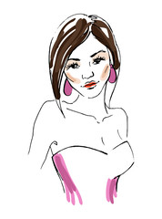 Sketch of the woman.