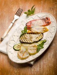 mixed vegetables grilled with scamorza cheese
