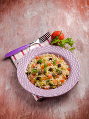 risotto with eggplant and fresh tomatoes