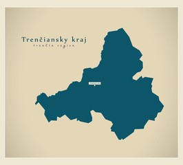 Obraz premium Modern Map - Trenciansky kraj SK