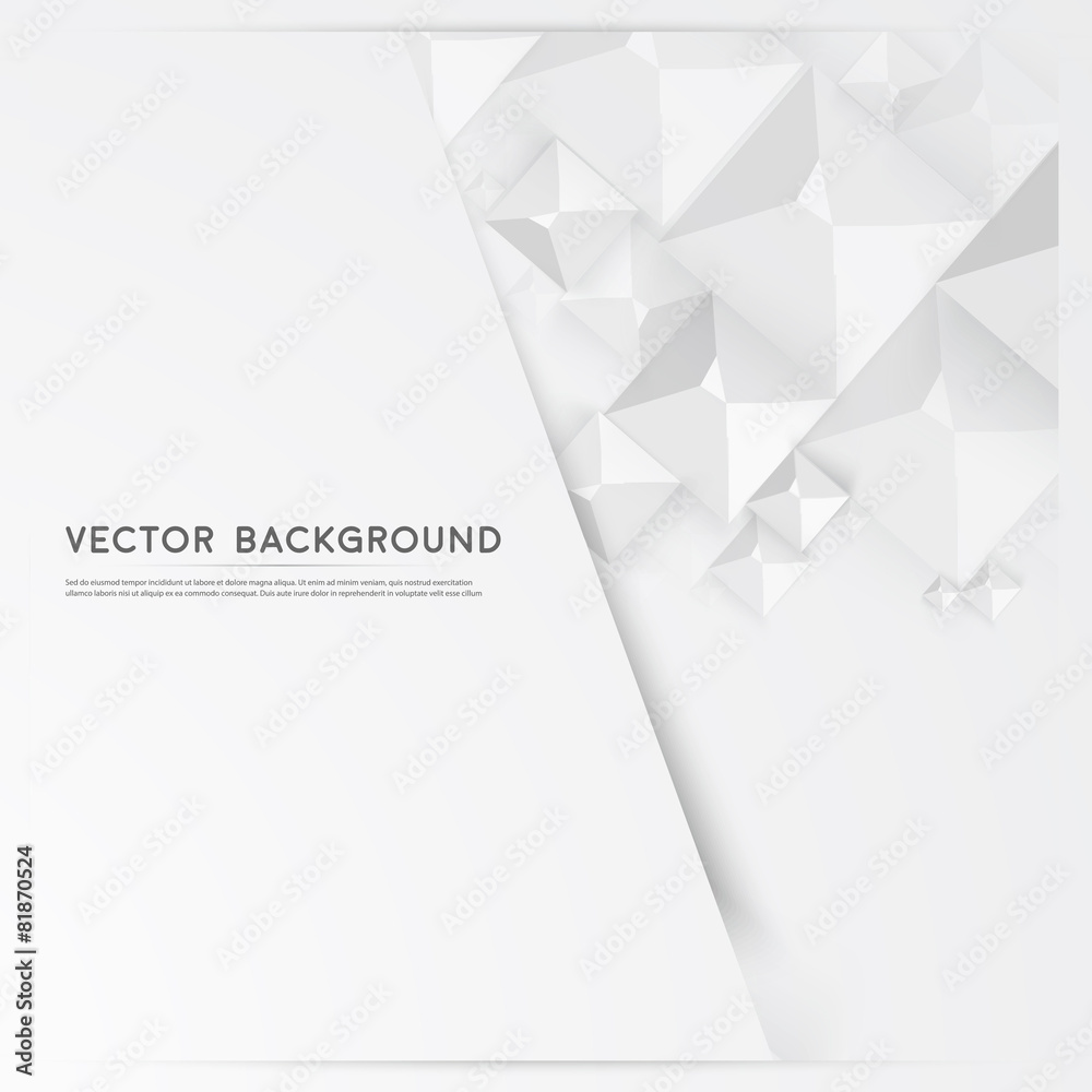 Wall mural vector abstract geometric shape from gray cubes.