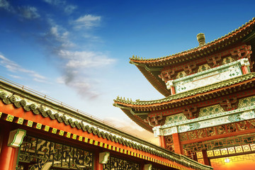 Fototapeta na wymiar Chinese ancient architecture, ancient religious