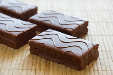 Sponge cake with chocolate